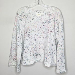 MAEVE Jamie Paint Speckled Pullover Sweatshirt LP